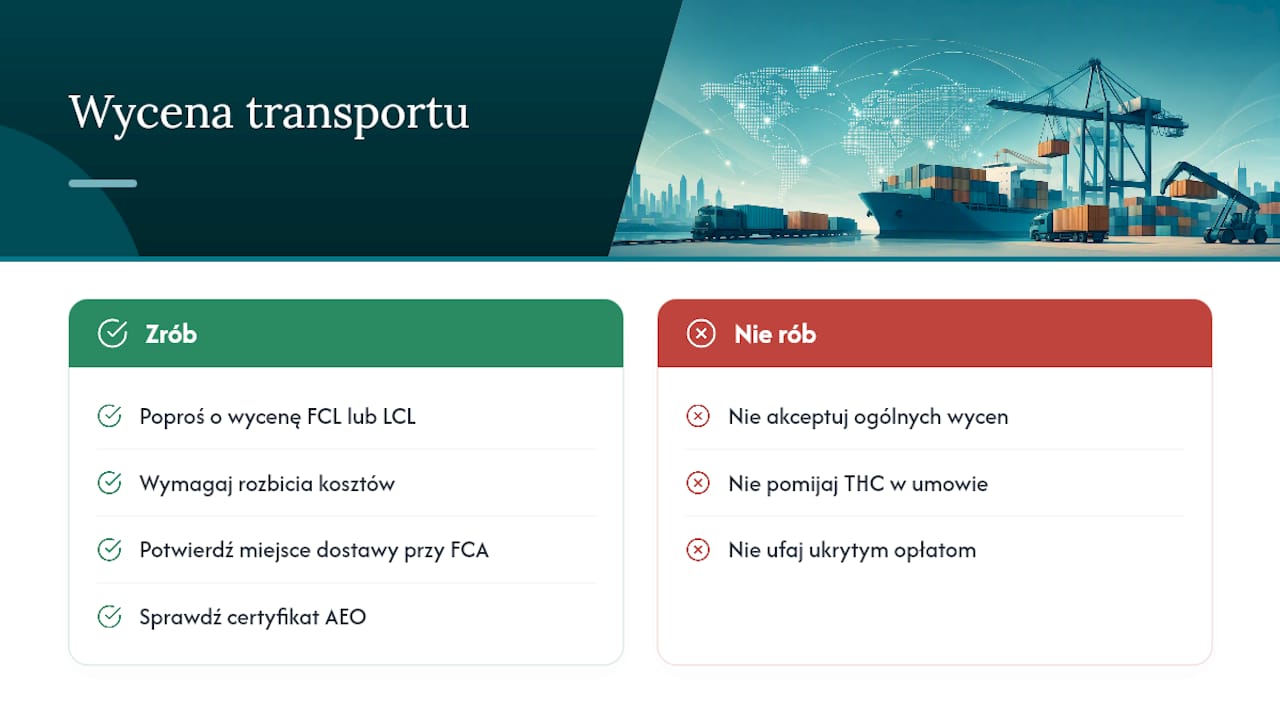 Wyceń transport z MAG i uniknij niejasności Incoterms — overview diagram