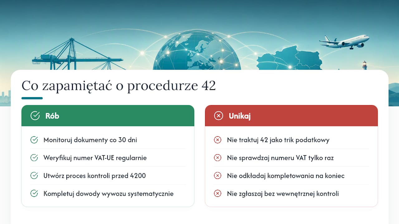 Co warto zapamiętać o procedurze 42 przy imporcie — overview diagram