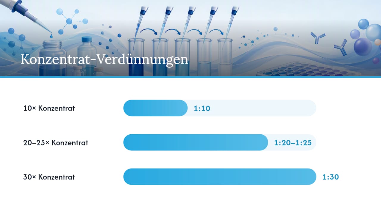 Gängige Formulierungen: PBS vs. TRIS/TBS-T und Konzentratfaktoren — overview diagram