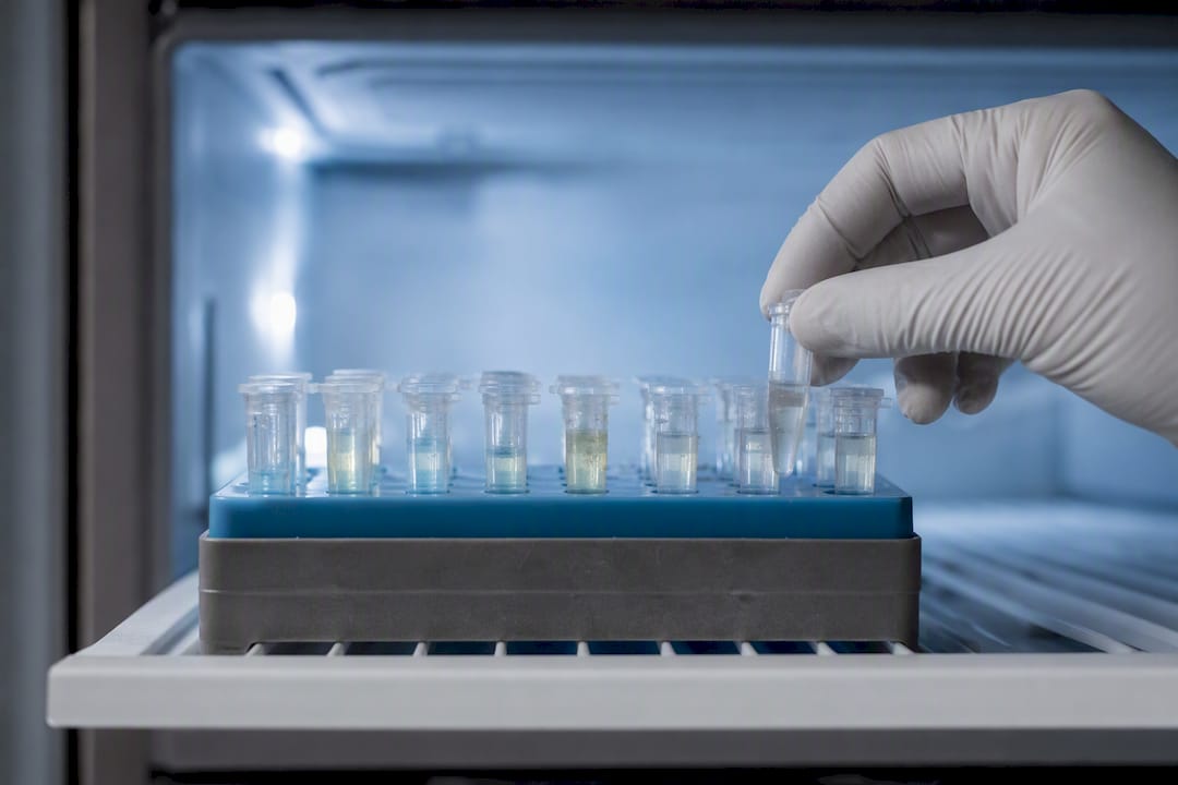 Standardlösungen systematisch im gekühlten Laborlager sortiert