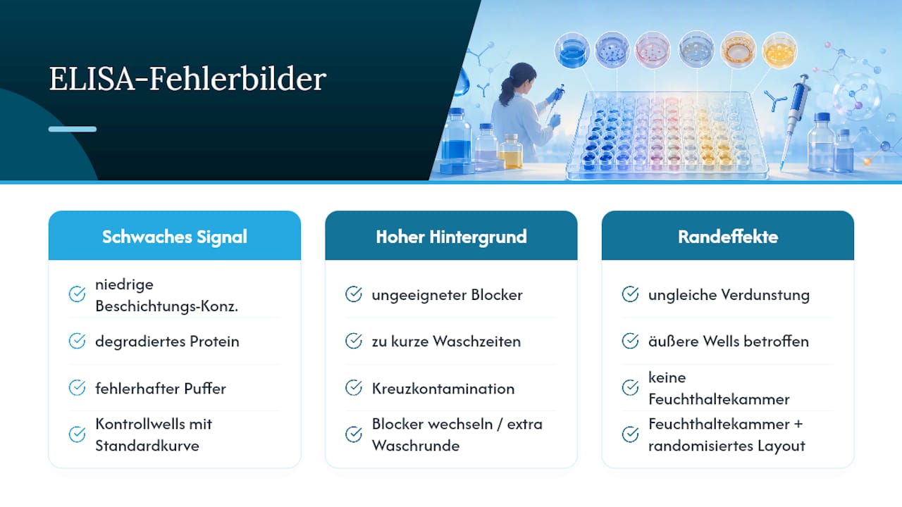 Fehler im ELISA-Signal und geeignete Kontrollen