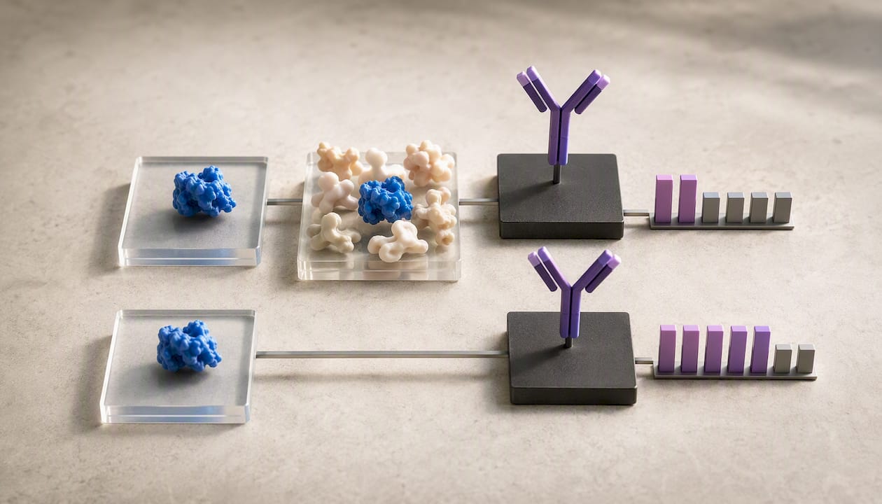 Vergleich von Puffer und Serummatrix im ELISA
