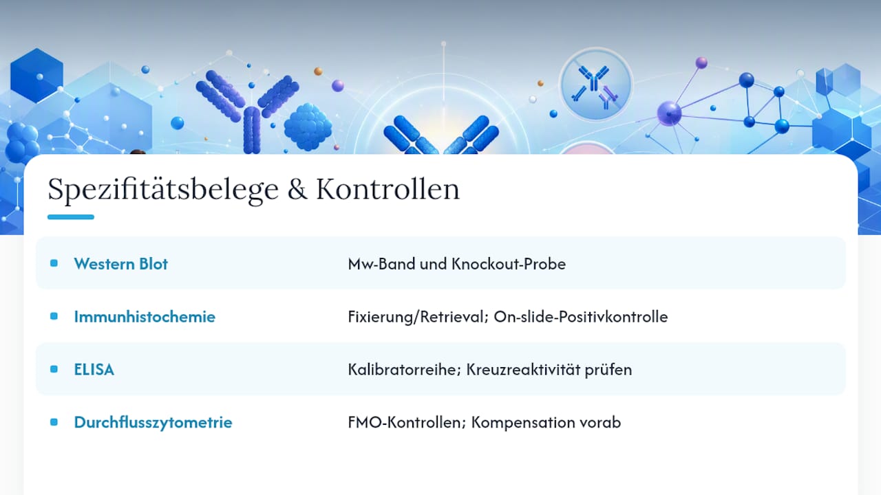 Vergleich der Antikörpervalidierung mit vier verschiedenen Methoden
