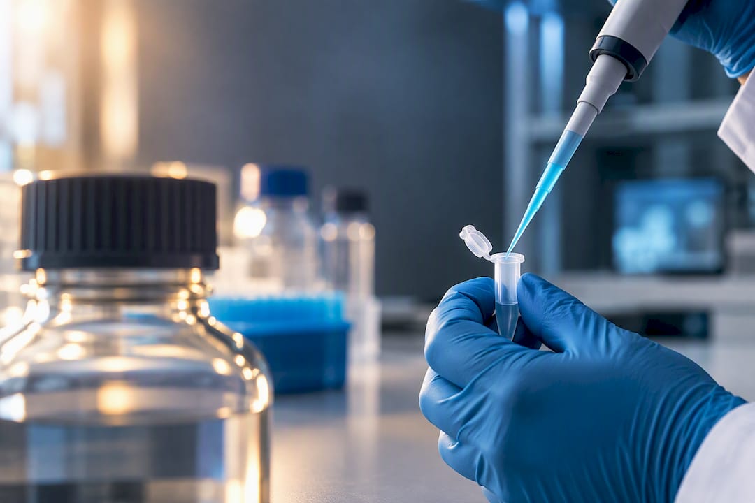 Flacon d'anticorps anonymisé en laboratoire