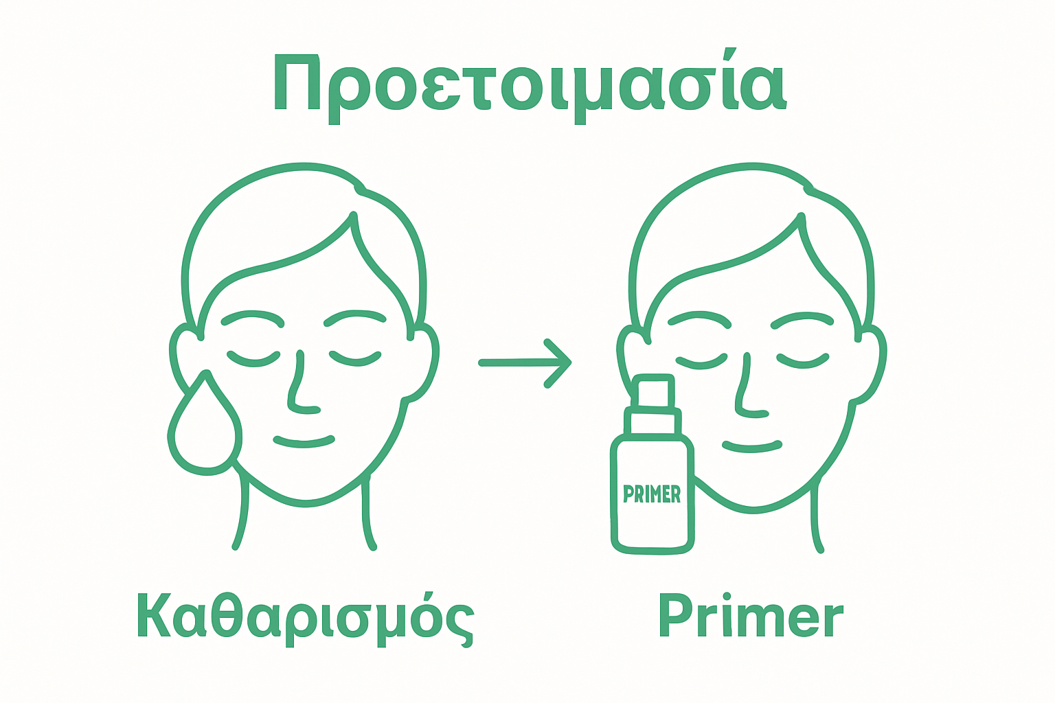 Infographic shows cleansing then primer as two steps before fixing spray.