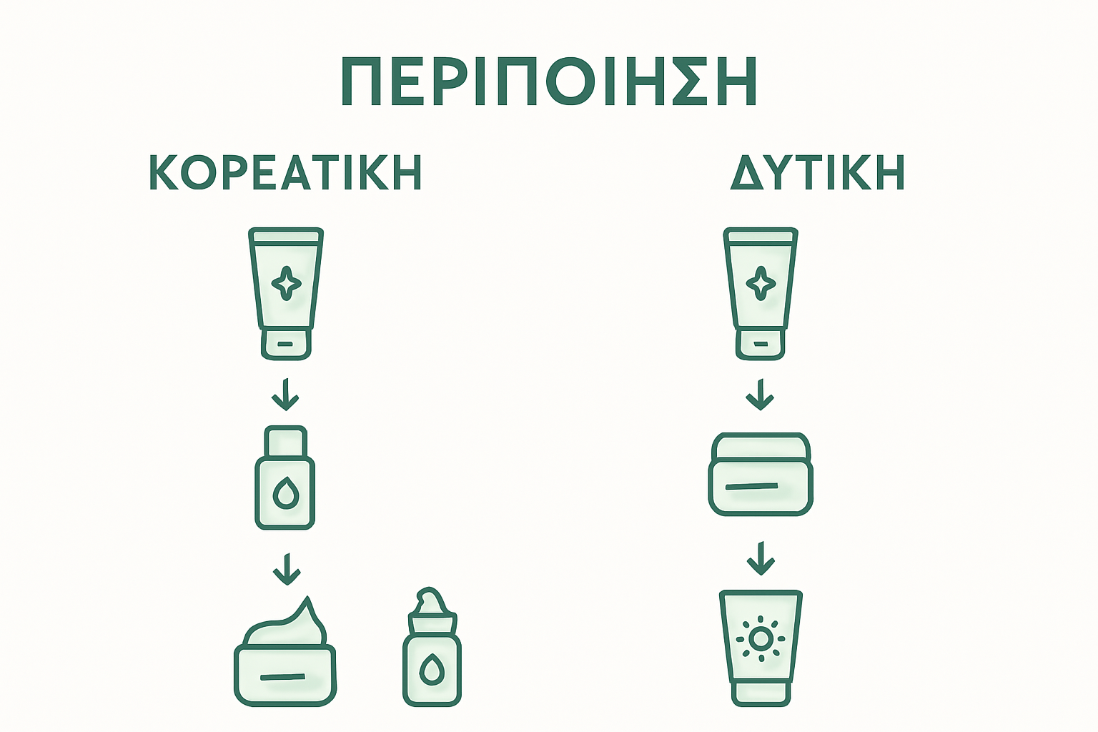 Infographic comparing Korean and Western skincare steps