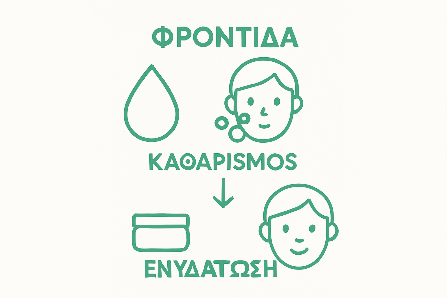 Infographic demonstrating cleansing and moisturizing steps for makeup prep