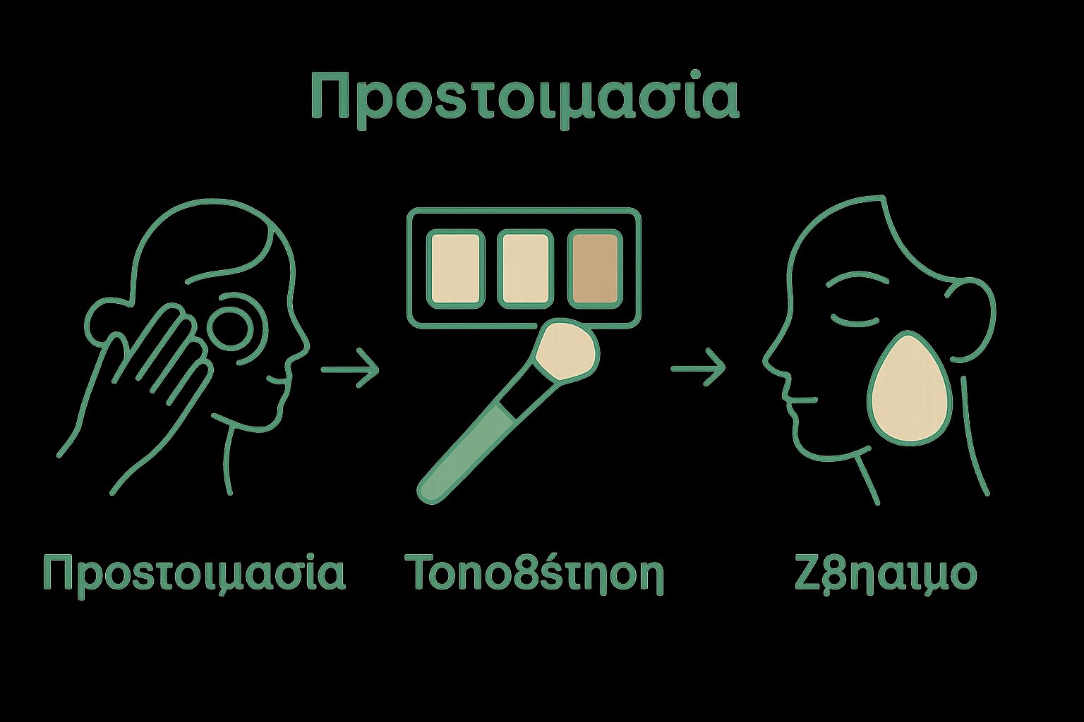 Διαδικασία contouring βήμα-βήμα με απλά εικονίδια