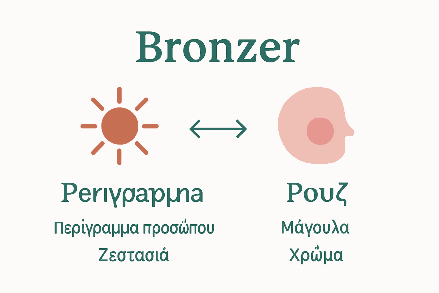 Infographic comparing makeup bronzer and blush.
