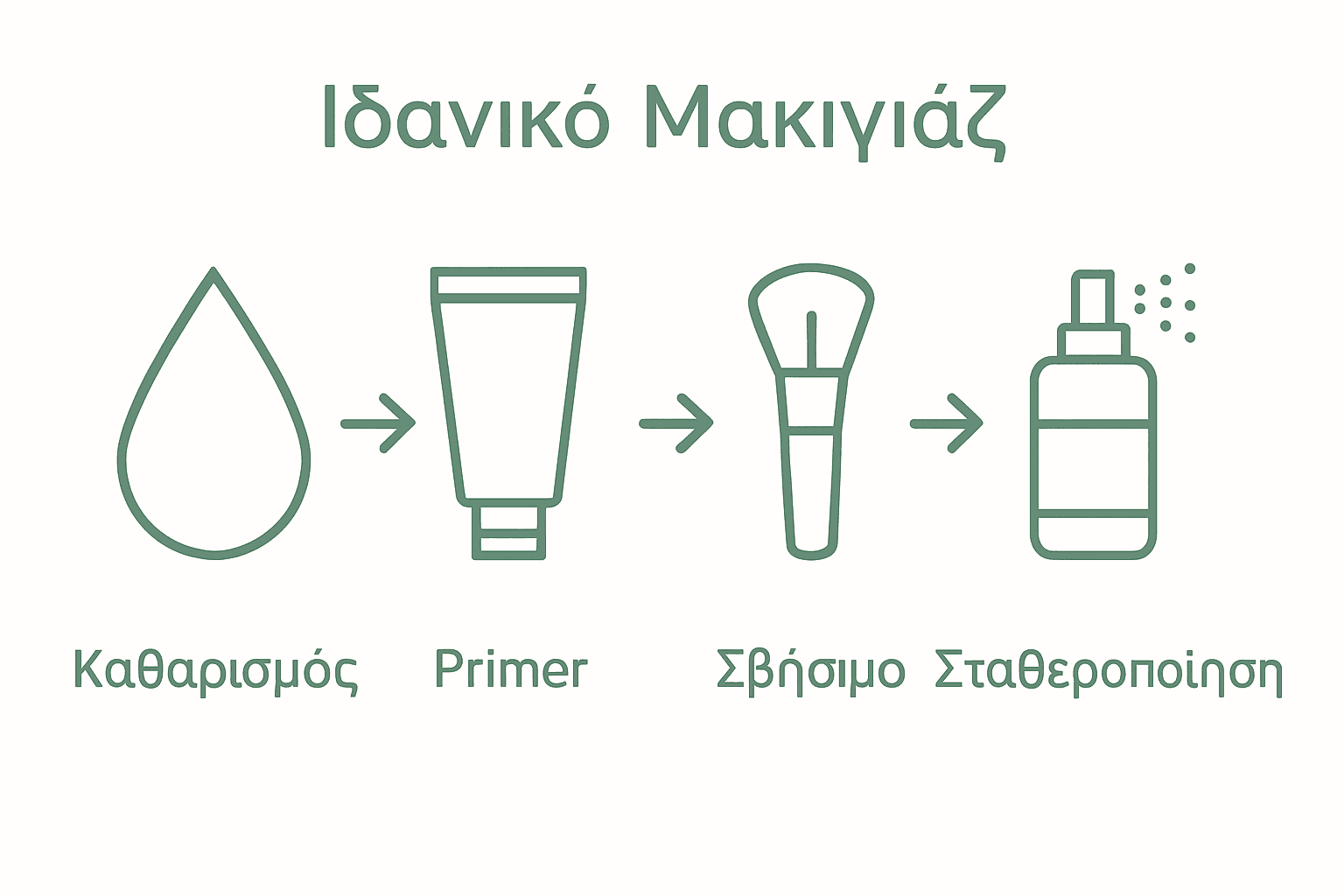 Infographic detailing perfect makeup application steps