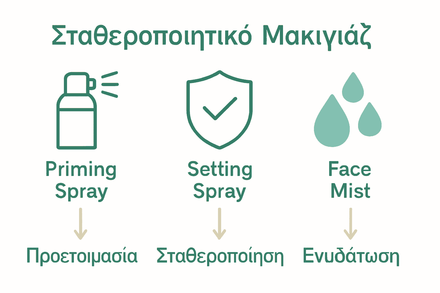 Infographic comparing types of makeup fixer