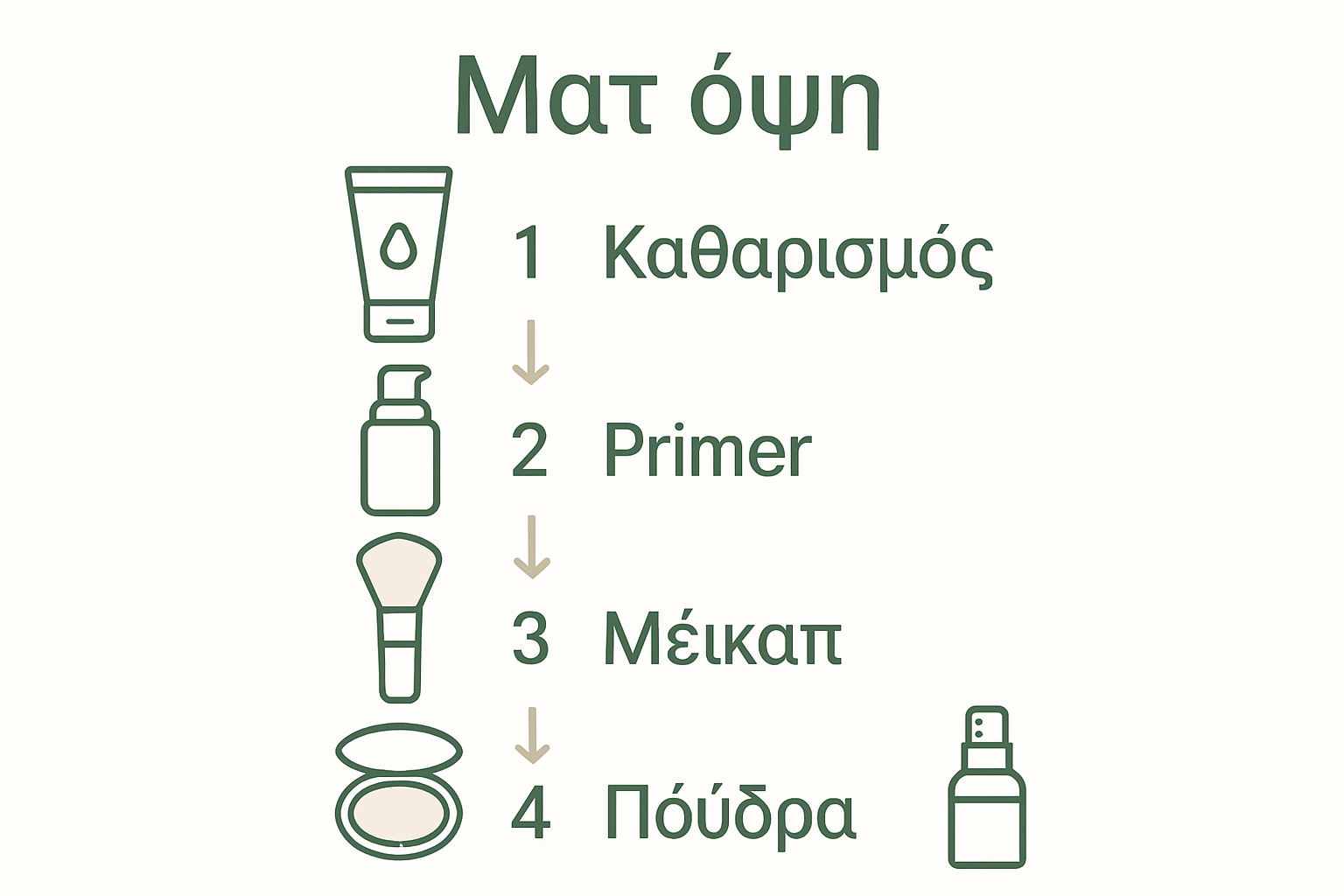 Infographic steps to achieve matte skin