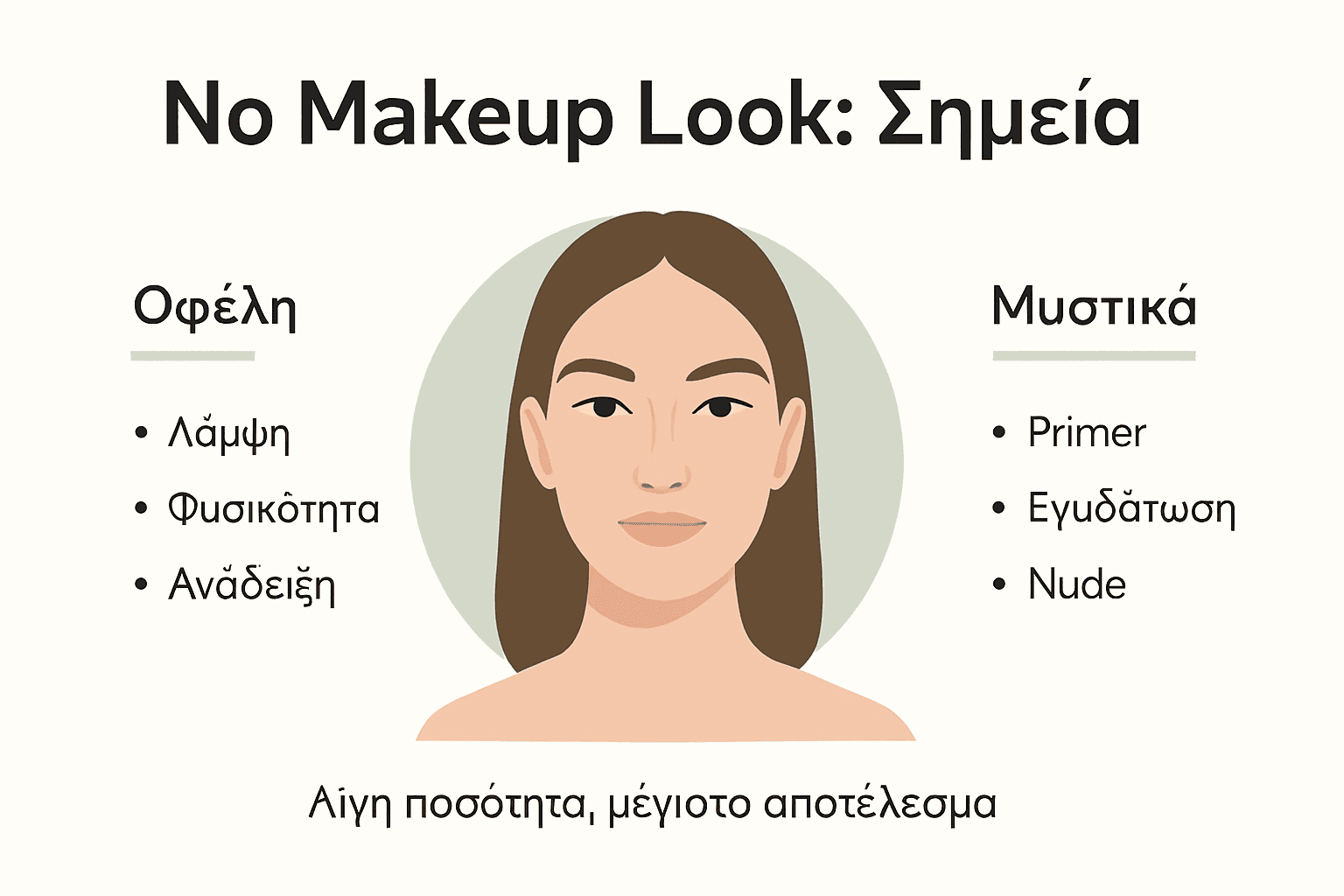 Infographic με βασικά tips για το φυσικό, αμακιγιάριστο look