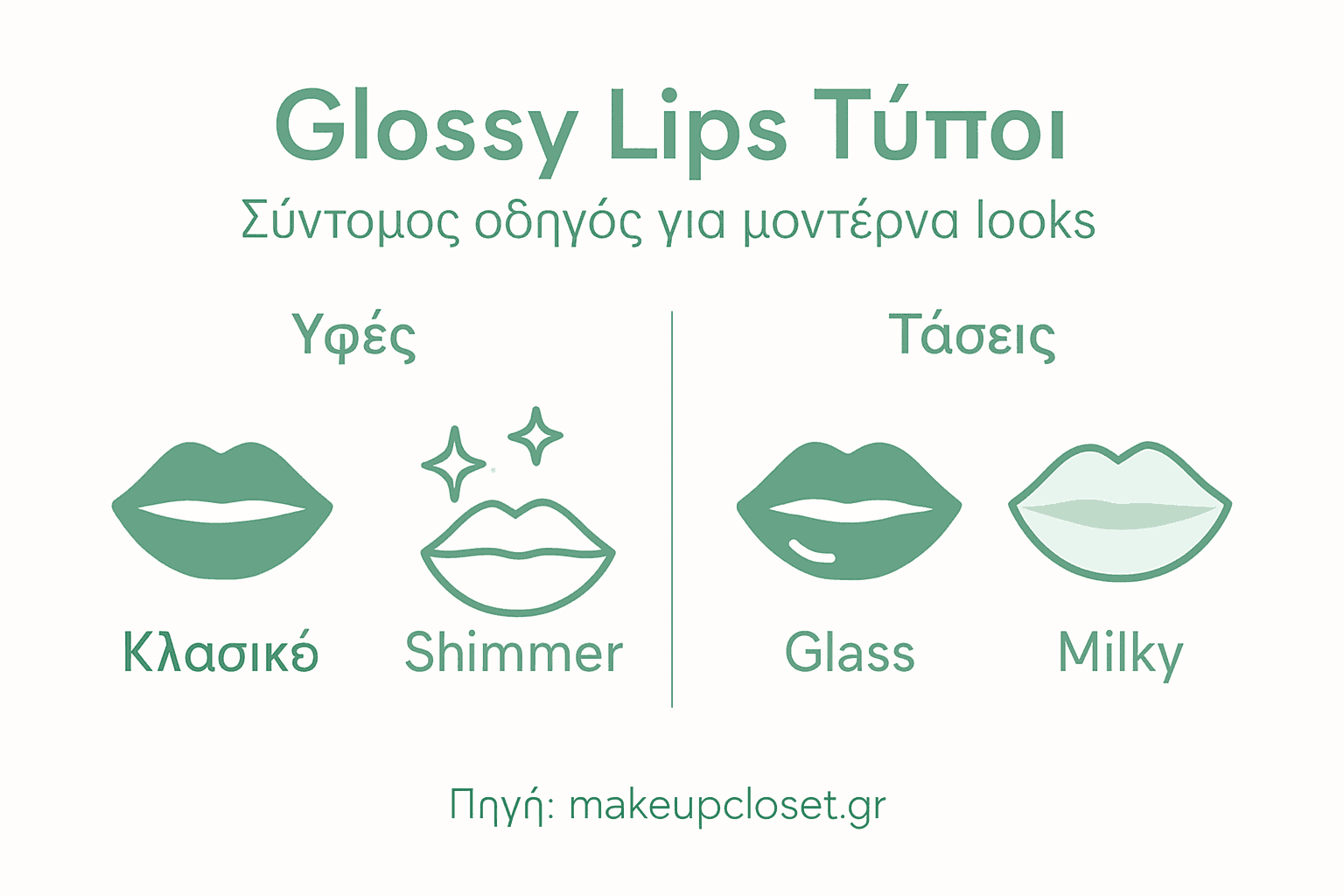 Εντυπωσιακό infographic με τα πιο hot στιλ για λαμπερά χείλη και τις τελευταίες τάσεις στο μακιγιάζ τους