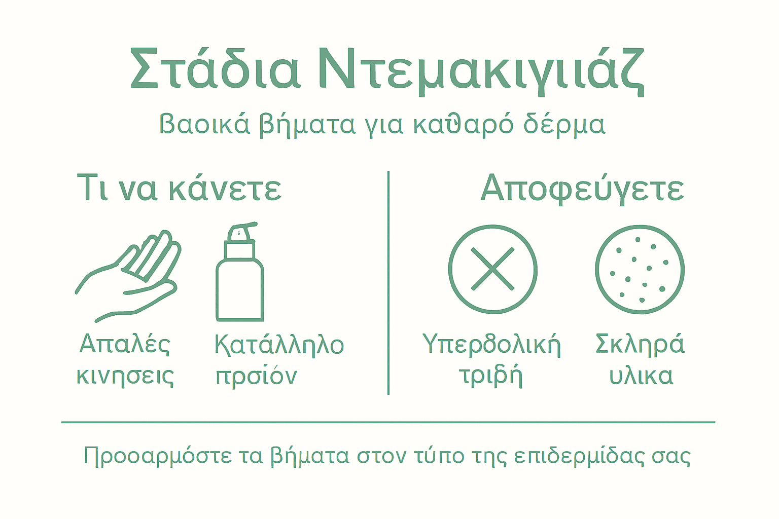 Εικονογραφημένος οδηγός με βήματα και συμβουλές για σωστή αφαίρεση μακιγιάζ