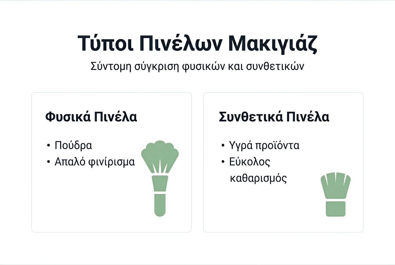 Εικονική παρουσίαση: Ποιο να διαλέξω; Φυσικές ή συνθετικές βούρτσες — όλα όσα πρέπει να ξέρετε