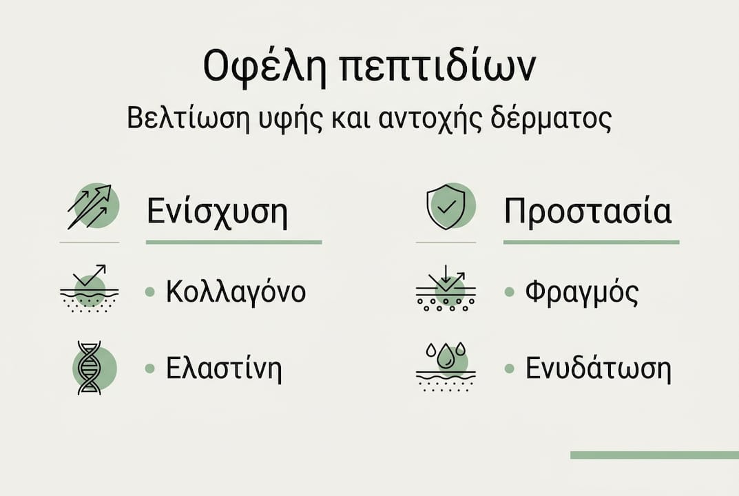 Ενημερωτικό γραφικό: Πώς τα πεπτίδια ωφελούν την επιδερμίδα μας