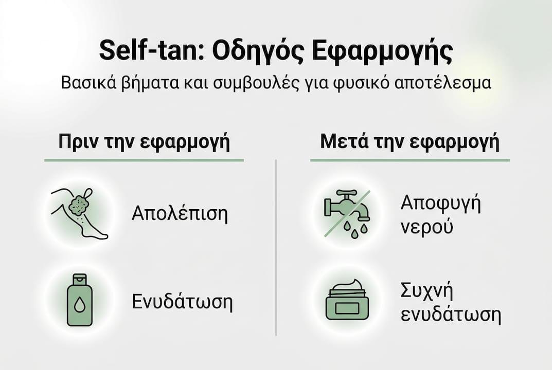 Βήμα-βήμα οδηγός και συμβουλές για τέλειο μαύρισμα χωρίς ήλιο