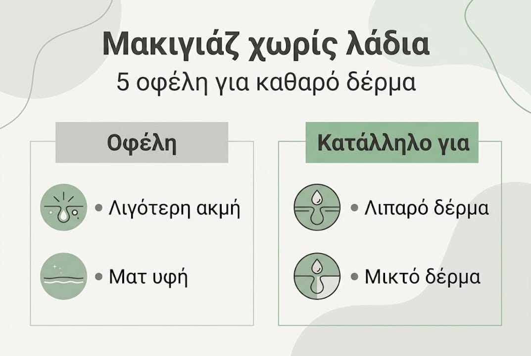 Εντυπωσιακό infographic: Τα βασικά πλεονεκτήματα του μακιγιάζ χωρίς λιπαρά