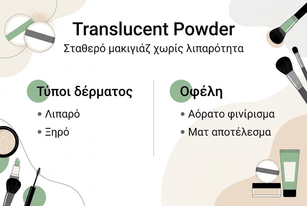 Εικονογραφημένος οδηγός με όλα τα οφέλη και τις χρήσεις της διάφανης πούδρας