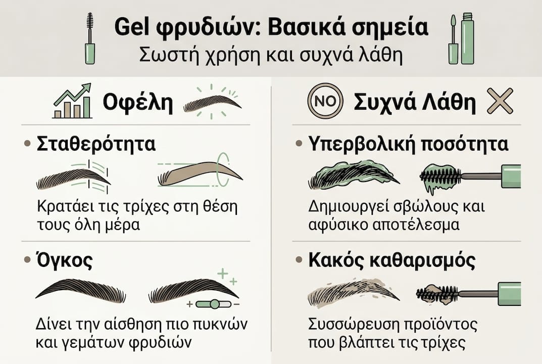 Εικονογραφημένος οδηγός με όλα όσα πρέπει να ξέρεις για το gel φρυδιών