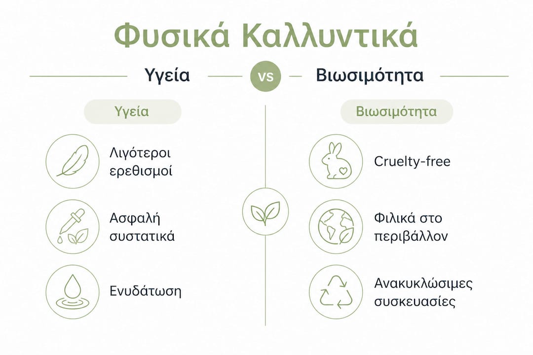 Δίστηλο infographic: Τα πλεονεκτήματα των φυσικών καλλυντικών και η σημασία της βιωσιμότητας