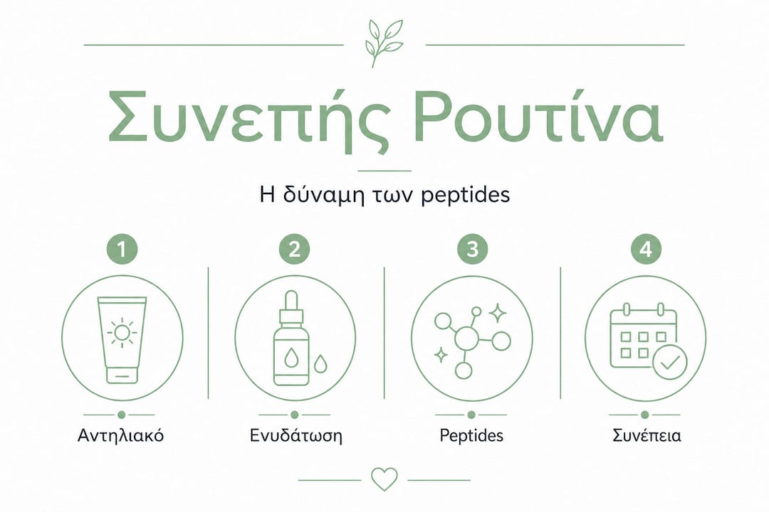 Εικονογραφημένος οδηγός με τα βασικά βήματα για μια σταθερή ρουτίνα περιποίησης της επιδερμίδας