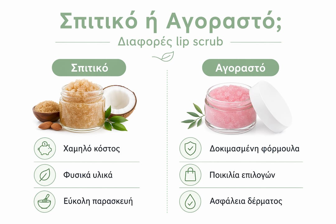Διαδραστικό γράφημα: Ποια είναι τα υπέρ και τα κατά των σπιτικών και των έτοιμων scrub για τα χείλη;