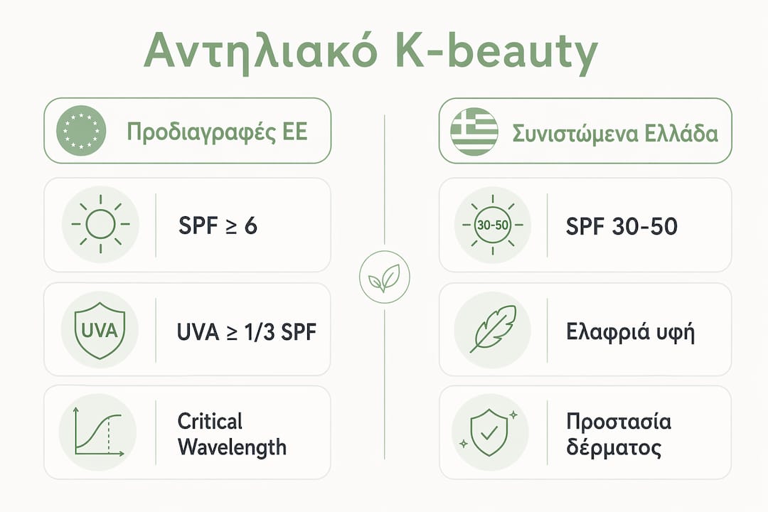 Σύγκριση κορυφαίων αντηλιακών K-beauty: Τι ισχύει για την Ελλάδα και την υπόλοιπη Ευρώπη, μέσα από ένα εύχρηστο infographic
