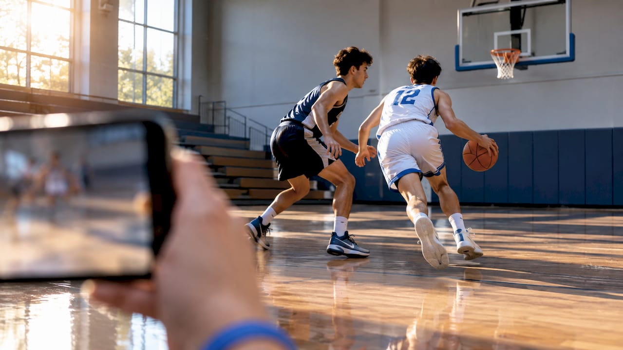 Parent captures youth basketball action