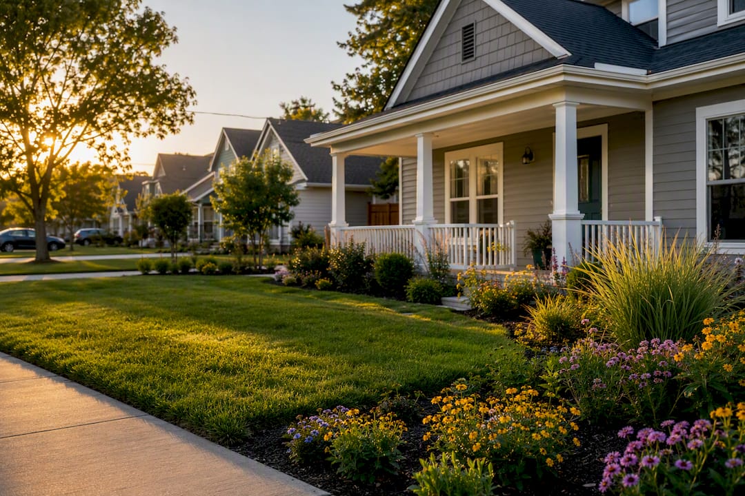 Exterior of suburban rental investment home