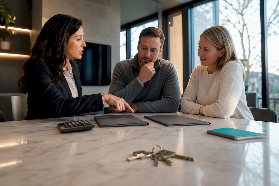 Homebuyers comparing mortgage financing options