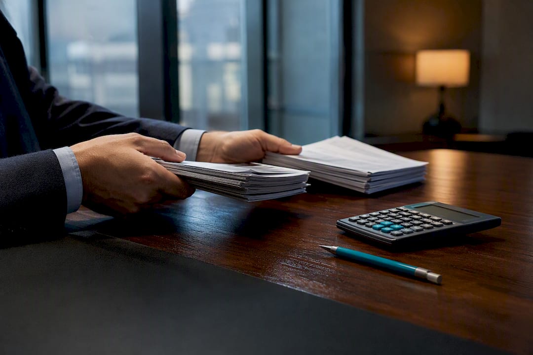 Underwriter reviewing investment assets for mortgage qualification