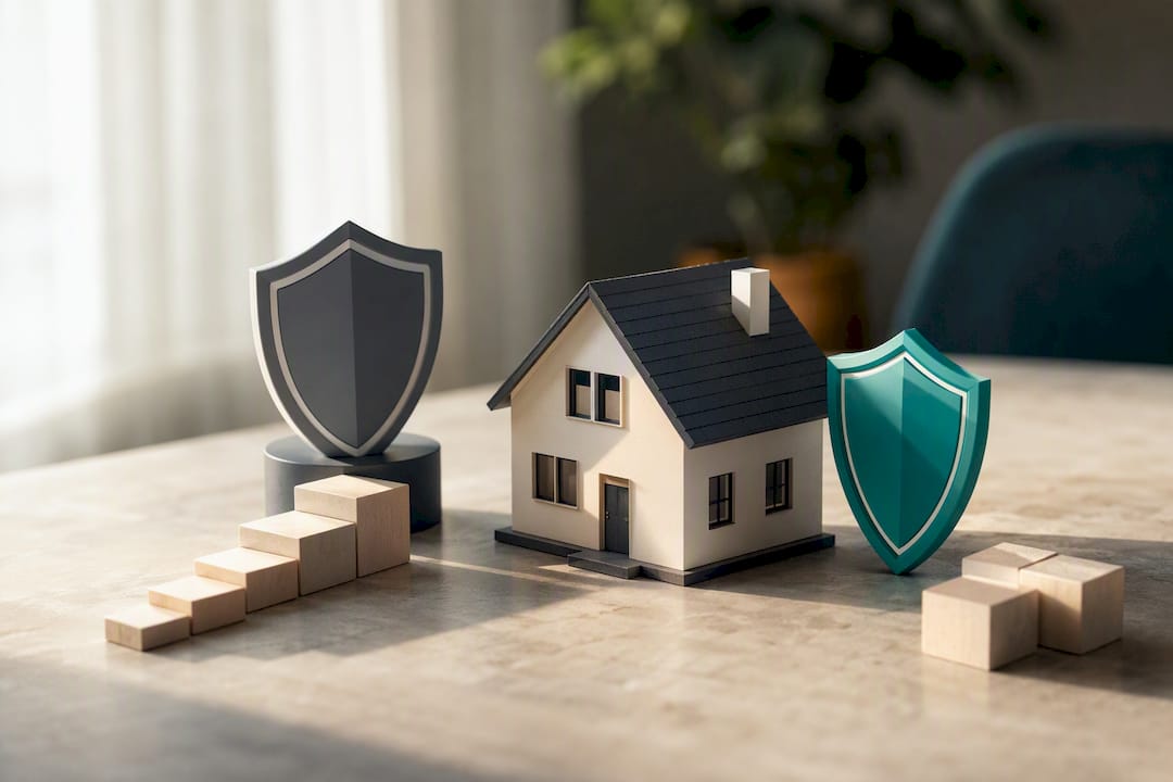 Illustration comparing mortgage and home insurance