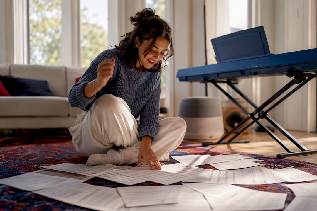 Young singer choosing appropriate songs