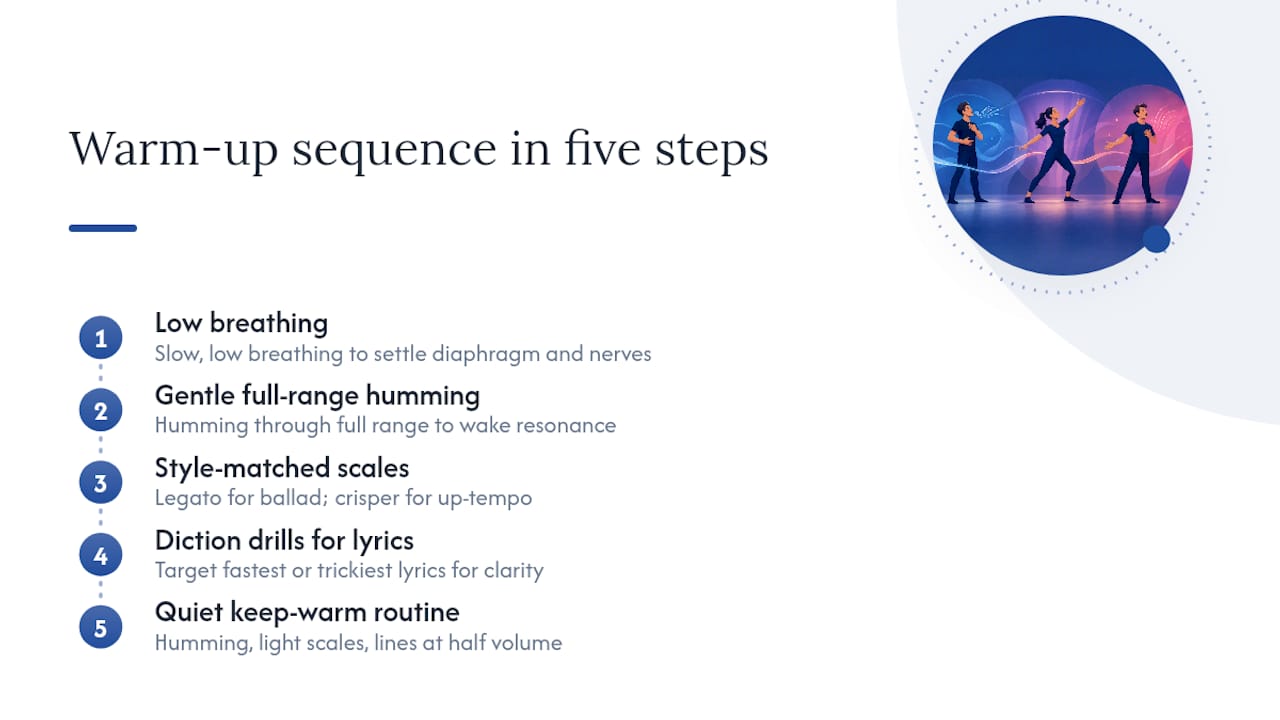 Five-step musical theatre vocal warm-up