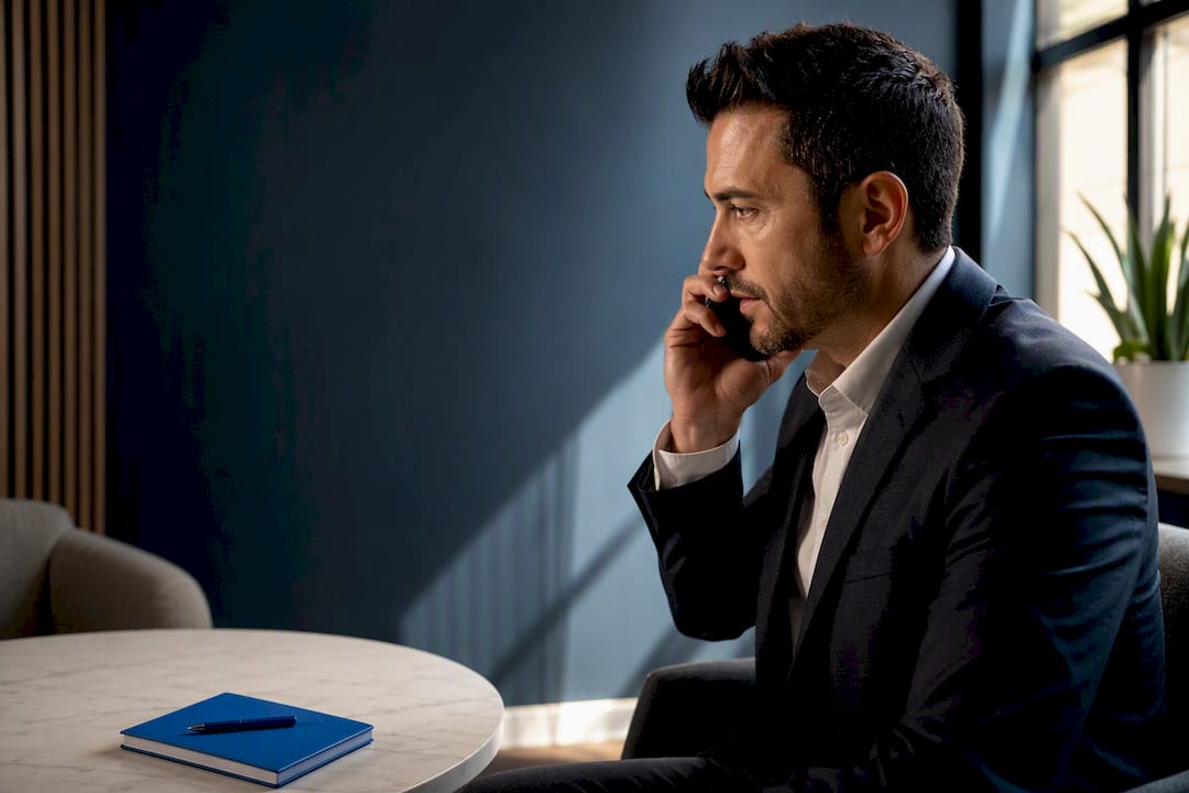 Insurance agent making prompt lead follow-up call