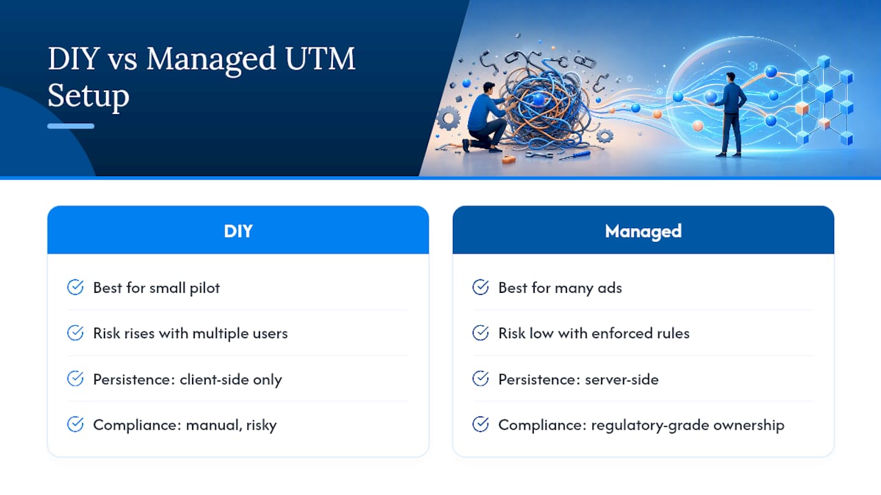 Should You Build UTM Tracking Yourself or Hire It Out? — overview diagram
