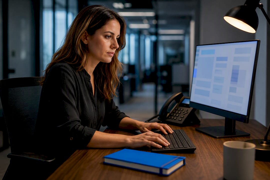 Specialist reviewing a telemarketing compliance scrub