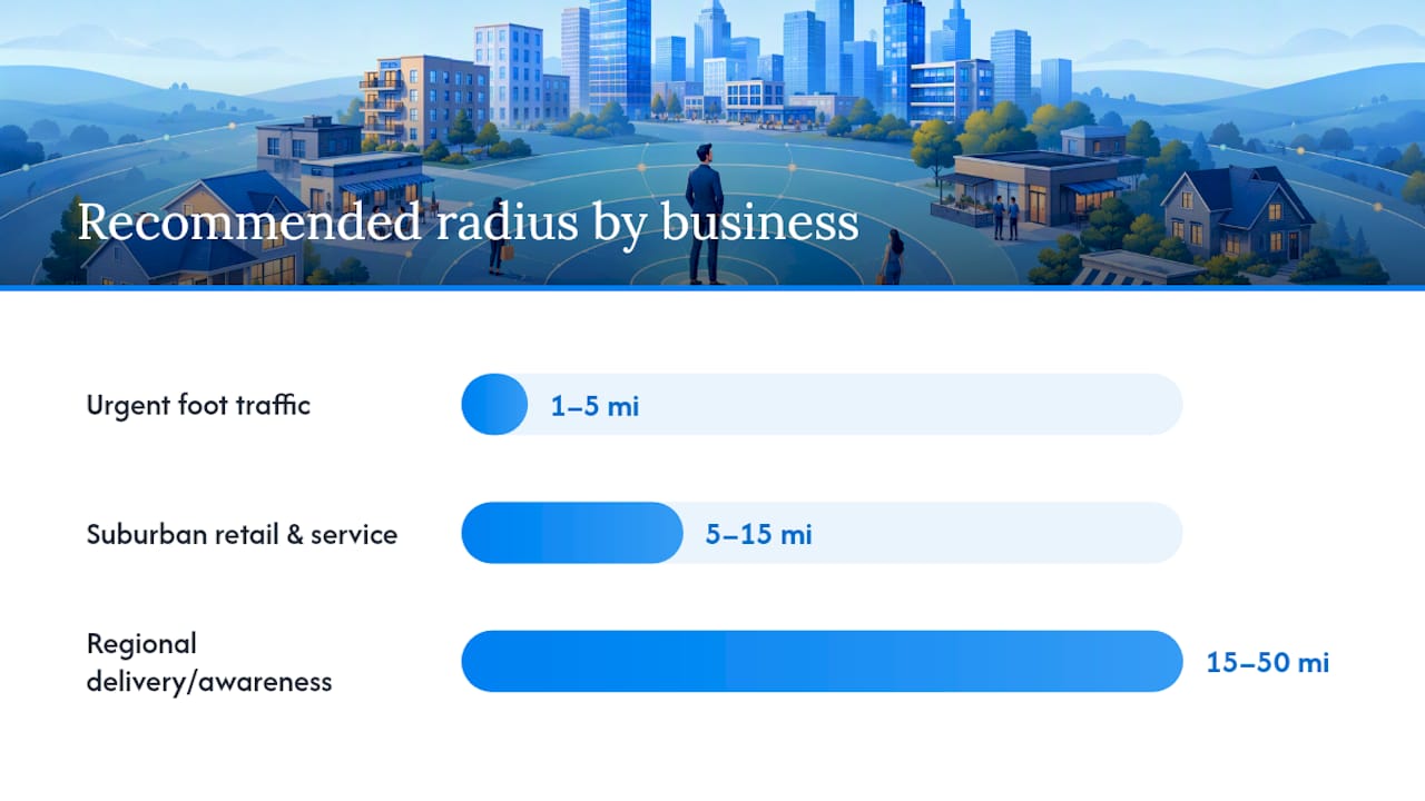 What Radius Should You Actually Use by Business Type — overview diagram
