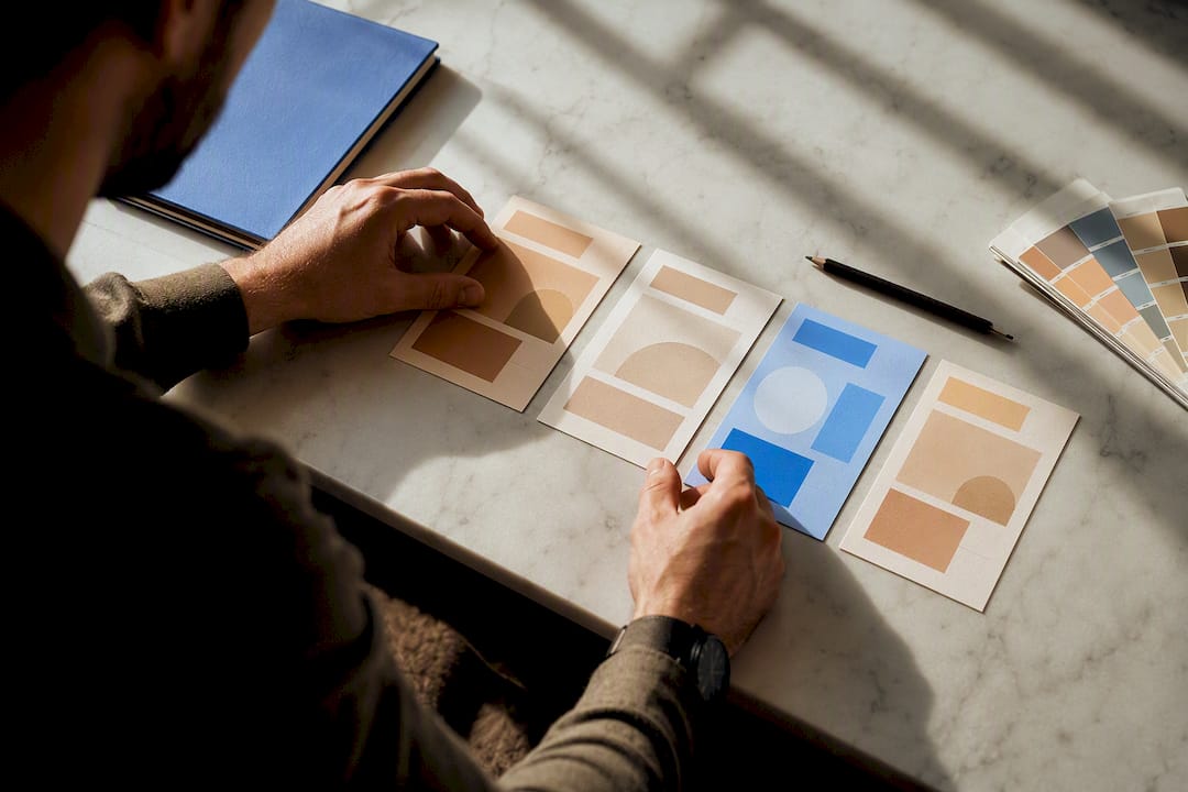 Agent arranging life insurance ad concepts