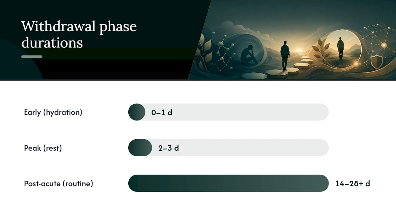 Three-phase withdrawal self-care timeline
