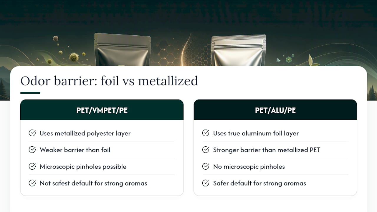 Fólia- és fémezett laminátumszerkezetek összehasonlítása