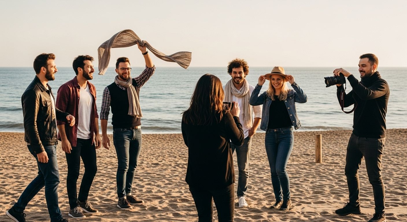 shooting photo plage poses étapes