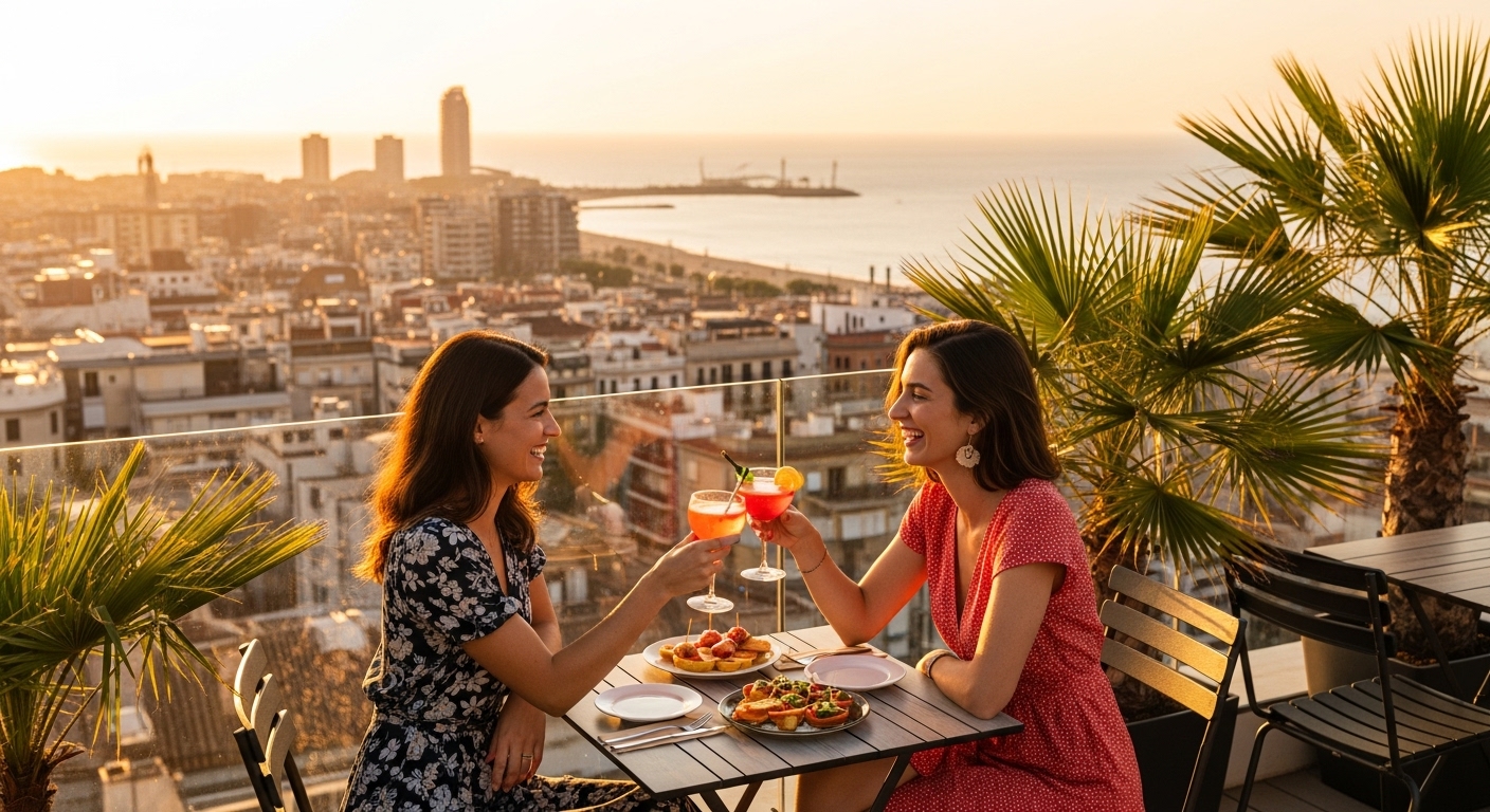EVJF Barcelone rooftop été