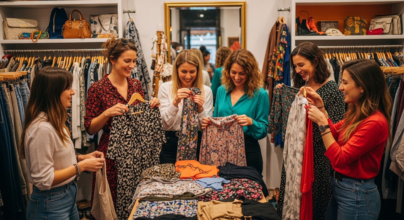 shopping vintage EVJF Barcelone