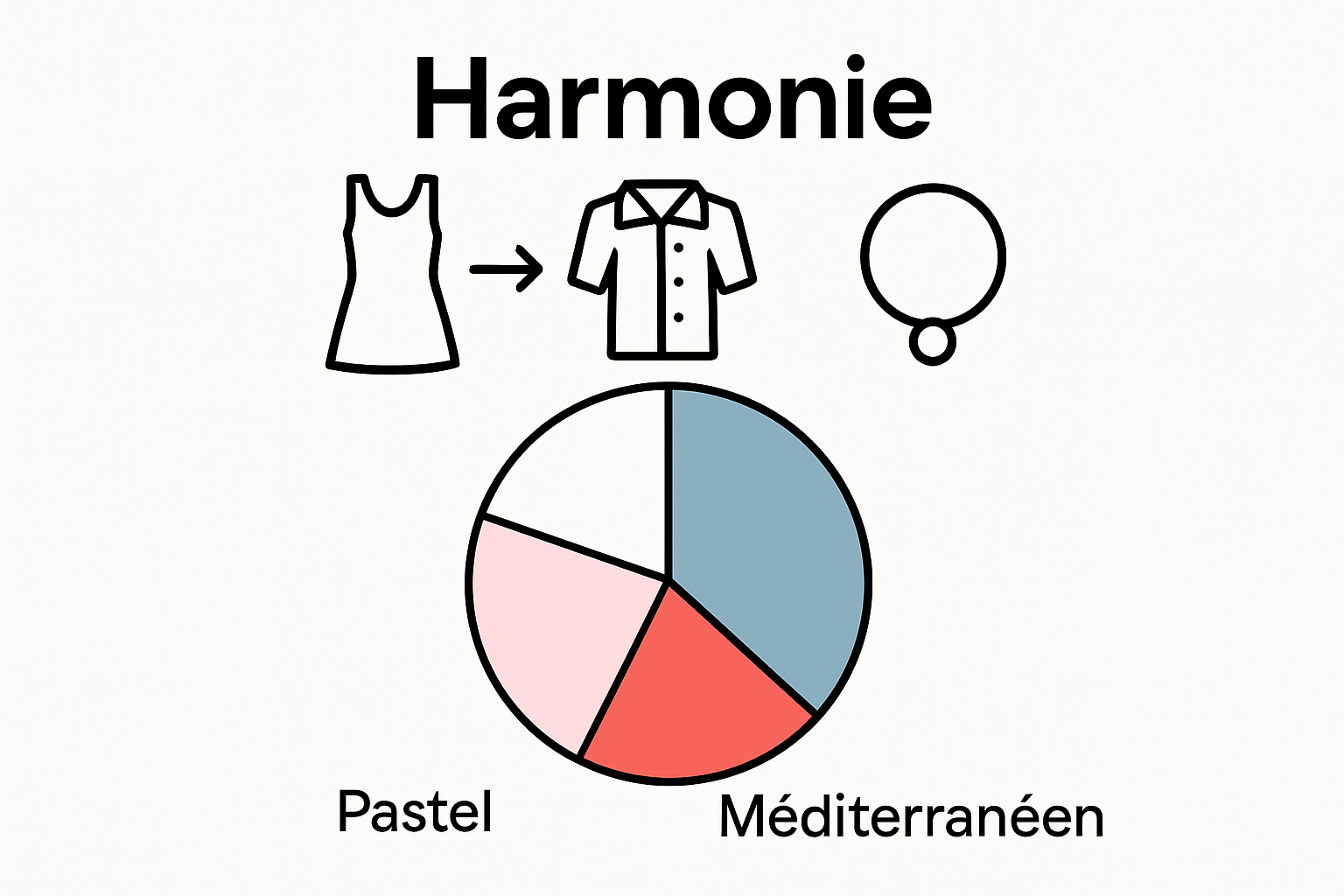Infographic showing category breakdown of outfit color palettes for EVJF shoots