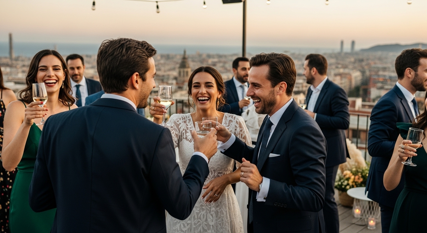 réception mariage rooftop Barcelone