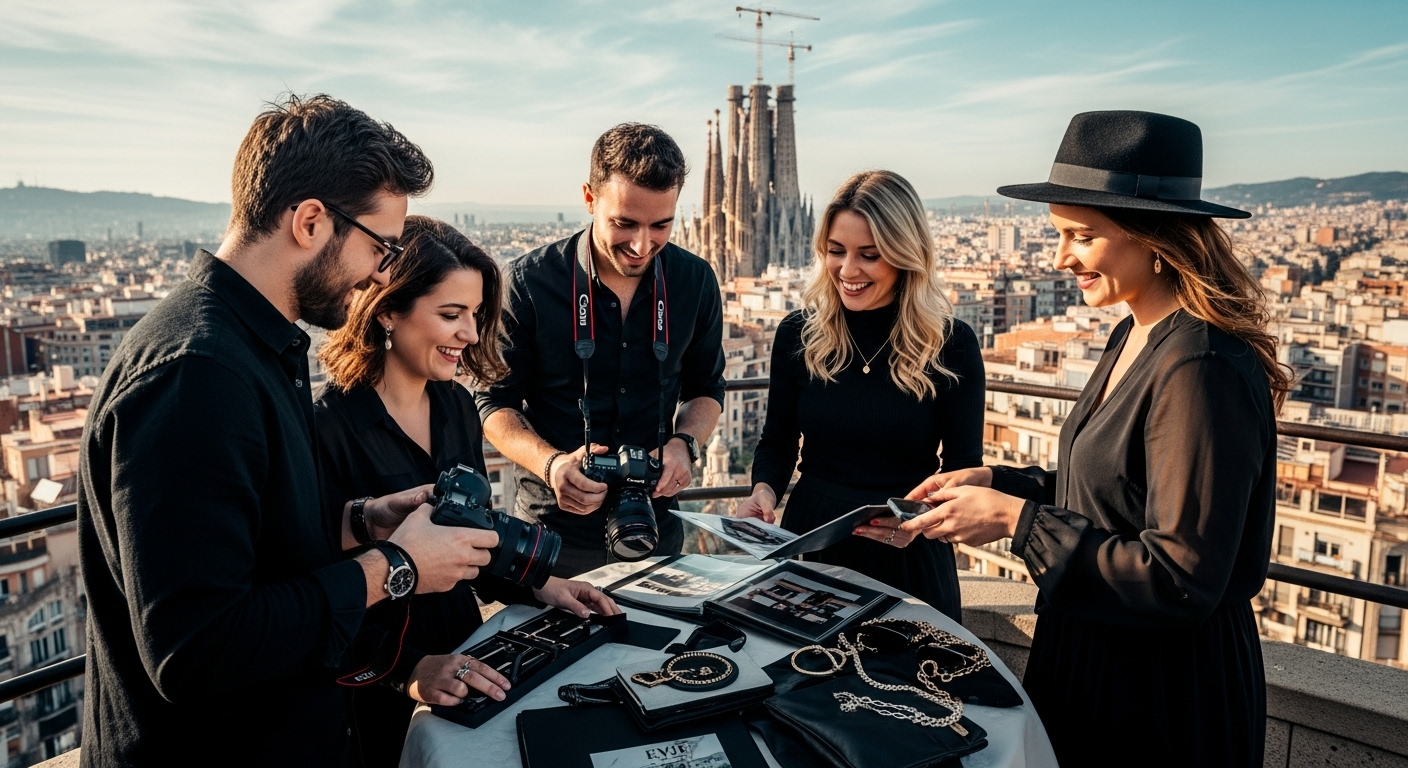 préparation shooting EVJF Barcelone