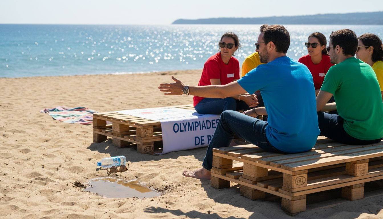 Challenge sportif d’entreprise sur la plage à Sitges
